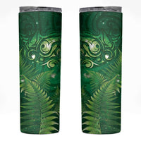 Matariki New Zealand Maori Silver Fern Skinny Tumbler Galaxy Green Sky Style