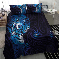 Matariki New Zealand Maori Koru Art Tattoo Bedding Set New Year Galaxy Blue Sky Style