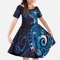 Matariki New Zealand Maori Koru Art Tattoo Family Matching Summer Maxi Dress and Hawaiian Shirt New Year Galaxy Blue Sky Style