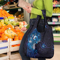 Matariki New Zealand Maori Koru Art Tattoo Grocery Bag New Year Galaxy Blue Sky Style