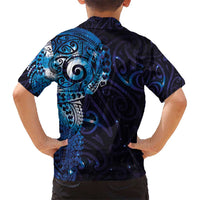 Matariki New Zealand Maori Koru Art Tattoo Kid Hawaiian Shirt New Year Galaxy Blue Sky Style