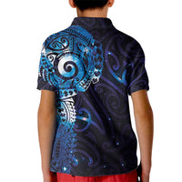 Matariki New Zealand Maori Koru Art Tattoo Kid Polo Shirt New Year Galaxy Blue Sky Style