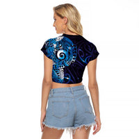Matariki New Zealand Maori Koru Art Tattoo Raglan Cropped T Shirt New Year Galaxy Blue Sky Style