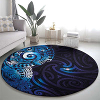 Matariki New Zealand Maori Koru Art Tattoo Round Carpet New Year Galaxy Blue Sky Style