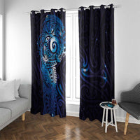 Matariki New Zealand Maori Koru Art Tattoo Window Curtain New Year Galaxy Blue Sky Style