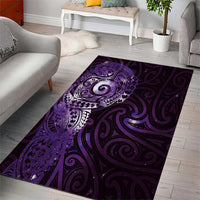 Matariki New Zealand Maori Koru Art Tattoo Area Rug New Year Galaxy Purple Sky Style