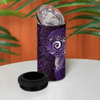 Matariki New Zealand Maori Koru Art Tattoo 4 in 1 Can Cooler Tumbler New Year Galaxy Purple Sky Style