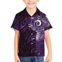 Matariki New Zealand Maori Koru Art Tattoo Family Matching Tank Maxi Dress and Hawaiian Shirt New Year Galaxy Purple Sky Style