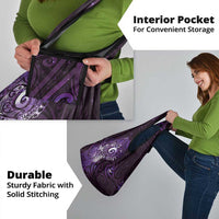 Matariki New Zealand Maori Koru Art Tattoo Grocery Bag New Year Galaxy Purple Sky Style