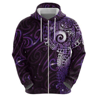 Matariki New Zealand Maori Koru Art Tattoo Hoodie New Year Galaxy Purple Sky Style