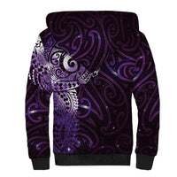 Matariki New Zealand Maori Koru Art Tattoo Sherpa Hoodie New Year Galaxy Purple Sky Style