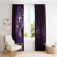 Matariki New Zealand Maori Koru Art Tattoo Window Curtain New Year Galaxy Purple Sky Style