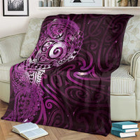 Matariki New Zealand Maori Koru Art Tattoo Blanket New Year Galaxy Pink Sky Style