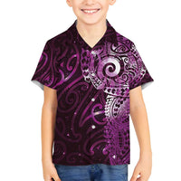 Matariki New Zealand Maori Koru Art Tattoo Family Matching Off Shoulder Maxi Dress and Hawaiian Shirt New Year Galaxy Pink Sky Style