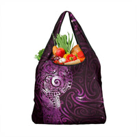 Matariki New Zealand Maori Koru Art Tattoo Grocery Bag New Year Galaxy Pink Sky Style