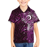 Matariki New Zealand Maori Koru Art Tattoo Kid Hawaiian Shirt New Year Galaxy Pink Sky Style