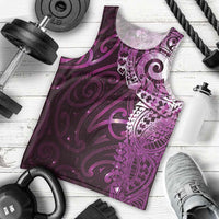 Matariki New Zealand Maori Koru Art Tattoo Men Tank Top New Year Galaxy Pink Sky Style