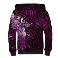 Matariki New Zealand Maori Koru Art Tattoo Sherpa Hoodie New Year Galaxy Pink Sky Style