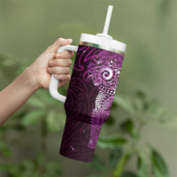 Matariki New Zealand Maori Koru Art Tattoo Tumbler With Handle New Year Galaxy Pink Sky Style