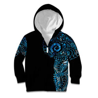 New Zealand Maori Koru Art Traditional Tattoo Kid Hoodie Paua Shell