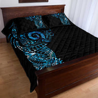 New Zealand Maori Koru Art Traditional Tattoo Quilt Bed Set Paua Shell