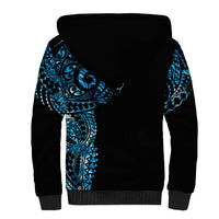 New Zealand Maori Koru Art Traditional Tattoo Sherpa Hoodie Paua Shell