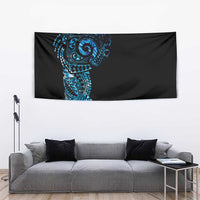 New Zealand Maori Koru Art Traditional Tattoo Tapestry Paua Shell