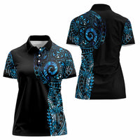 New Zealand Maori Koru Art Traditional Tattoo Women Polo Shirt Paua Shell LT03 - Polynesian Pride