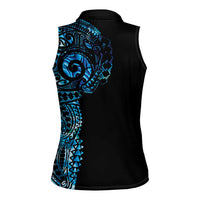 New Zealand Maori Koru Art Traditional Tattoo Women Sleeveless Polo Shirt Paua Shell LT03 - Polynesian Pride