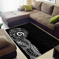 New Zealand Maori Koru Art Traditional Tattoo Area Rug Simple Style