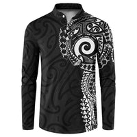 New Zealand Maori Koru Art Traditional Tattoo Button Sweatshirt Simple Style