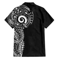 New Zealand Maori Koru Art Traditional Tattoo Family Matching Off Shoulder Maxi Dress and Hawaiian Shirt Simple Style