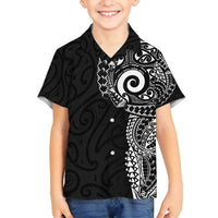 New Zealand Maori Koru Art Traditional Tattoo Family Matching Off Shoulder Maxi Dress and Hawaiian Shirt Simple Style