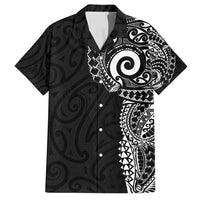 New Zealand Maori Koru Art Traditional Tattoo Family Matching Off Shoulder Short Dress and Hawaiian Shirt Simple Style
