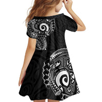 New Zealand Maori Koru Art Traditional Tattoo Family Matching Short Sleeve Bodycon Dress and Hawaiian Shirt Simple Style