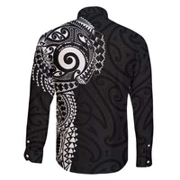 New Zealand Maori Koru Art Traditional Tattoo Family Matching Short Sleeve Bodycon Dress and Hawaiian Shirt Simple Style