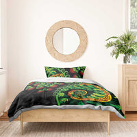 New Zealand Koru Plants and Pohutukawa Bedding Set Maori Tattoo Pattern