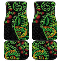 New Zealand Koru Plants and Pohutukawa Car Mats Maori Tattoo Pattern
