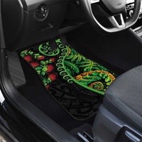 New Zealand Koru Plants and Pohutukawa Car Mats Maori Tattoo Pattern
