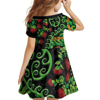 New Zealand Koru Plants and Pohutukawa Family Matching Tank Maxi Dress and Hawaiian Shirt Maori Tattoo Pattern