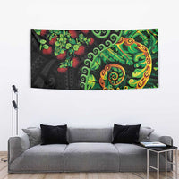 New Zealand Koru Plants and Pohutukawa Tapestry Maori Tattoo Pattern