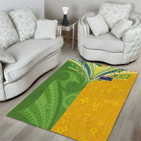 Cook Islands Language Week Area Rug Tatau Pattern and Rarotongan Alphabet - Polynesian Pride