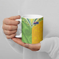 Cook Islands Language Week Ceramic Mug Tatau Pattern and Rarotongan Alphabet - Polynesian Pride