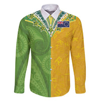 Cook Islands Language Week Family Matching Long Sleeve Bodycon Dress and Hawaiian Shirt Tatau Pattern and Rarotongan Alphabet - Polynesian Pride