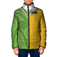 Cook Islands Language Week Padded Jacket Tatau Pattern and Rarotongan Alphabet - Polynesian Pride