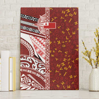 Tonga Language Week Canvas Wall Art Ngatu Pattern and Tongan Alphabet - Polynesian Pride