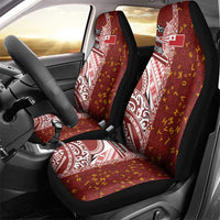 Tonga Language Week Car Seat Cover Ngatu Pattern and Tongan Alphabet - Polynesian Pride