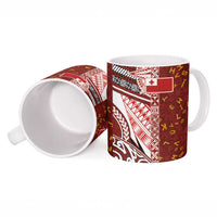 Tonga Language Week Ceramic Mug Ngatu Pattern and Tongan Alphabet - Polynesian Pride