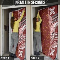 Tonga Language Week Door Cover Ngatu Pattern and Tongan Alphabet - Polynesian Pride