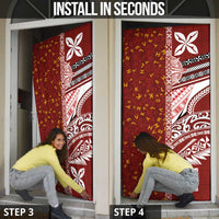 Tonga Language Week Door Cover Ngatu Pattern and Tongan Alphabet - Polynesian Pride